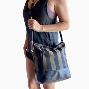 Authentic FENDI pequin shoulder bag Crossbody purse